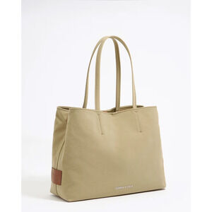 Bimba Y Lola Large Gabardine Chihuahua Shopper Tote Bag Natural